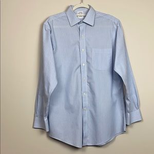 Brooks Brothers Slim Fit Dress Shirt Blue Wht 15.5